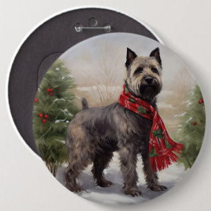 Chesapeake Dog in Snow Christmas 6 Cm Round Badge