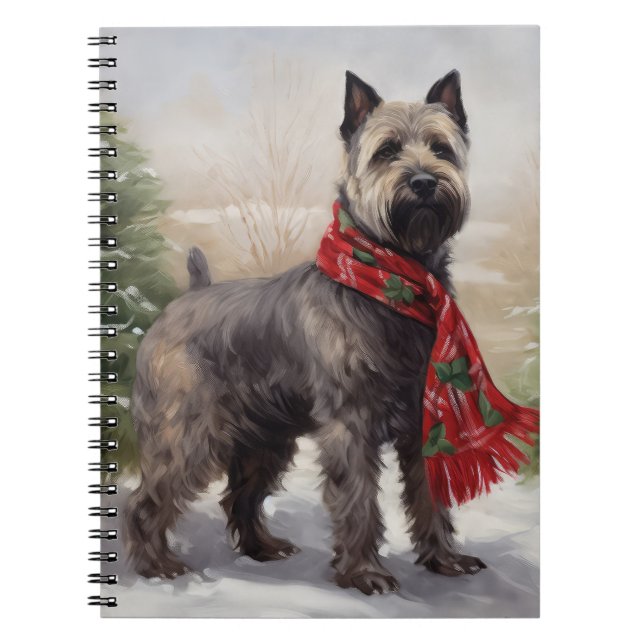 Chesapeake Dog in Snow Christmas Notebook (Front)