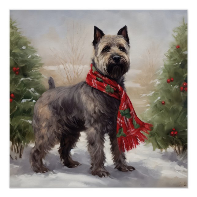 Chesapeake Dog in Snow Christmas Poster (Front)