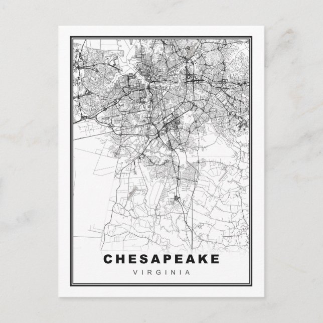 Chesapeake Map Holiday Postcard (Front)