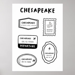 Chesapeake - Travel Stamp Collection Vintage Poster