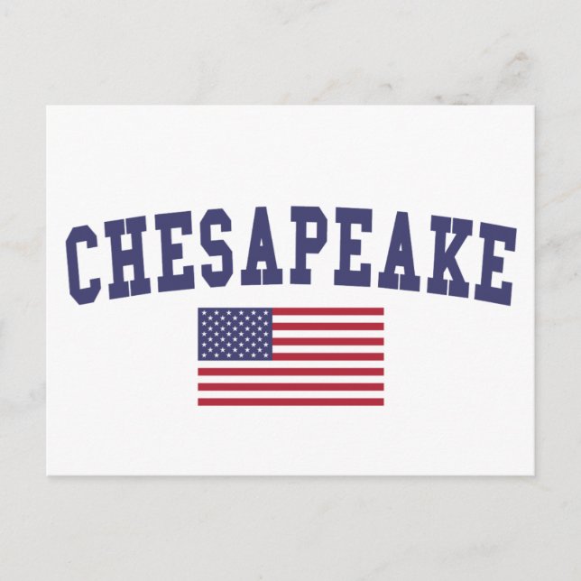 Chesapeake US Flag Postcard (Front)