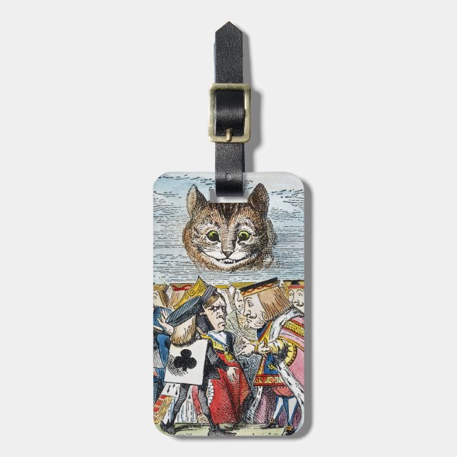 Cheshire Cat, 1865 Luggage Tag (Front Vertical)