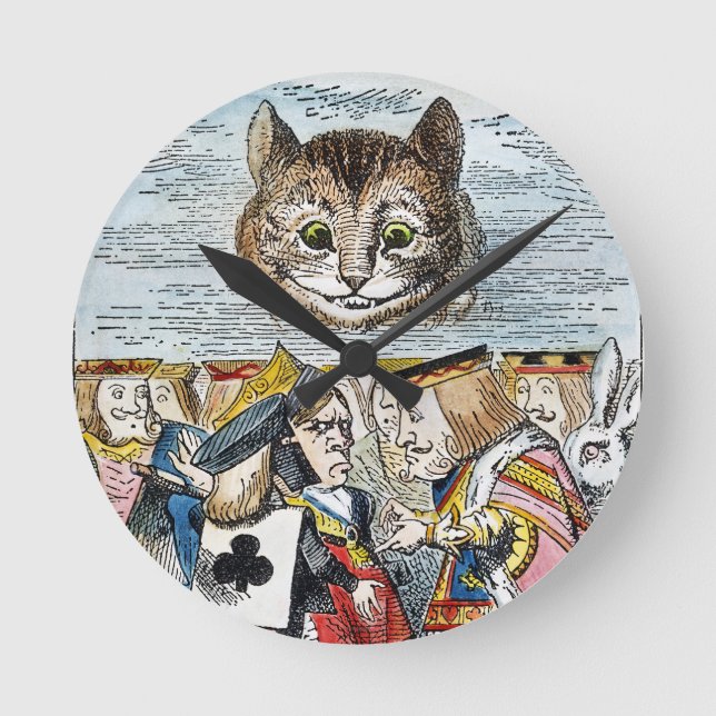 Cheshire Cat, 1865 Round Clock (Front)