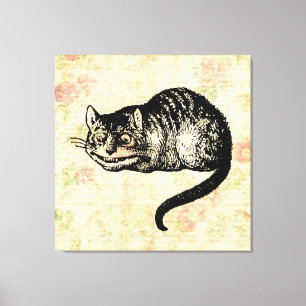Cheshire Cat Alice in Wonderland Art Illustration Canvas Print