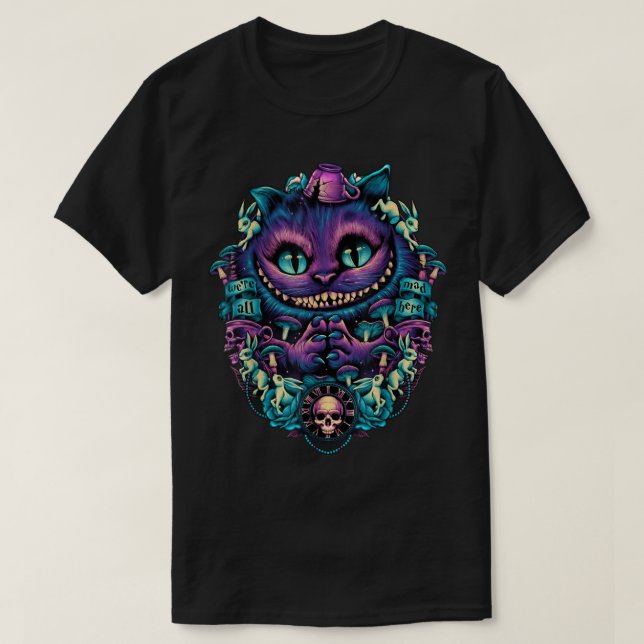Cheshire Cat  Alice in Wonderland Graphic  T-Shirt (Design Front)