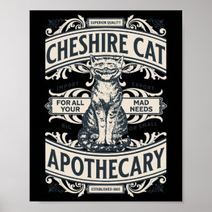 Cheshire Cat - Alice In Wonderland Vintage Book De Poster