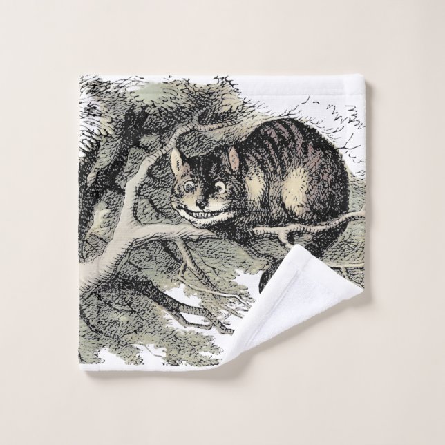 Cheshire Cat Alice Wonderland Classic Bath Towel Set (Wash Cloth)