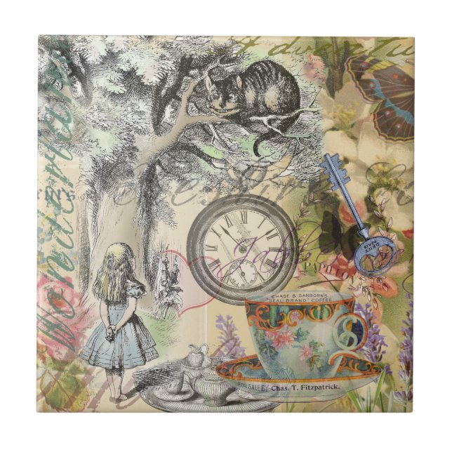 Cheshire Cat Alice Wonderland Classic Ceramic Tile (Front)