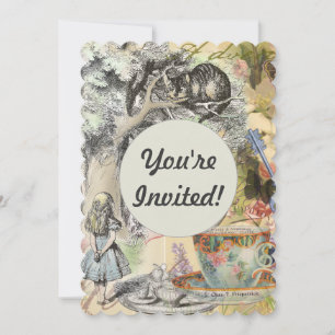 Cheshire Cat Alice Wonderland Classic Invitation