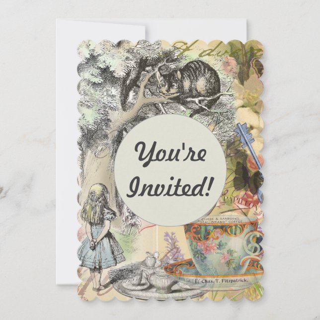 Cheshire Cat Alice Wonderland Classic Invitation (Front)