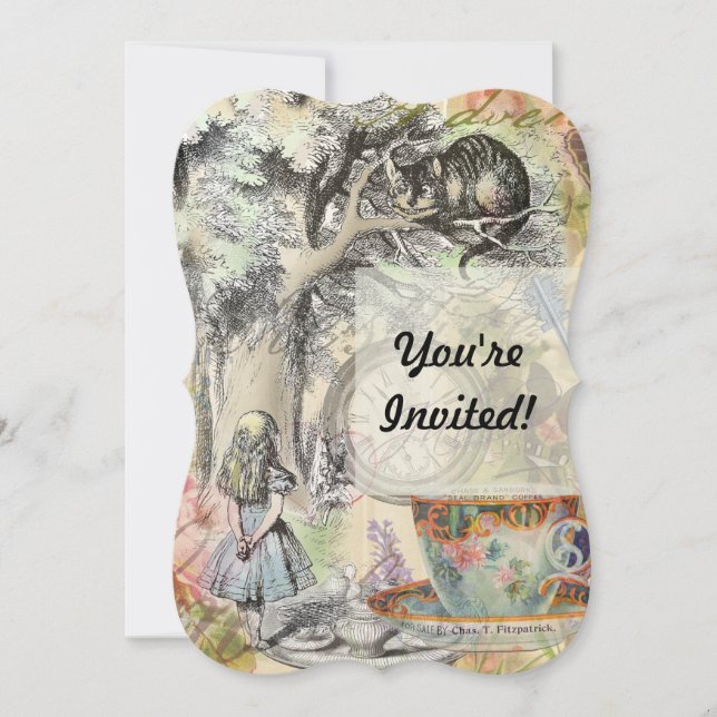 Cheshire Cat Alice Wonderland Classic Invitation (Front)