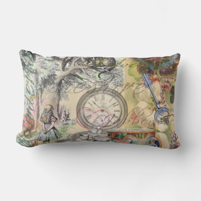Cheshire Cat Alice Wonderland Classic Lumbar Cushion (Front)