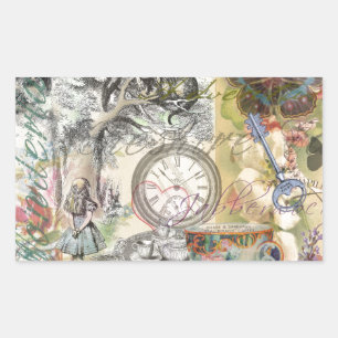 Cheshire Cat Alice Wonderland Classic Rectangular Sticker
