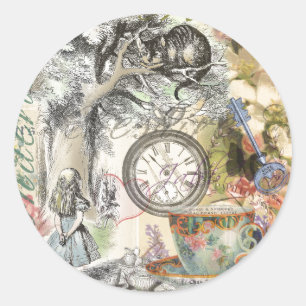Cheshire Cat Alice Wonderland Classic Round Sticker