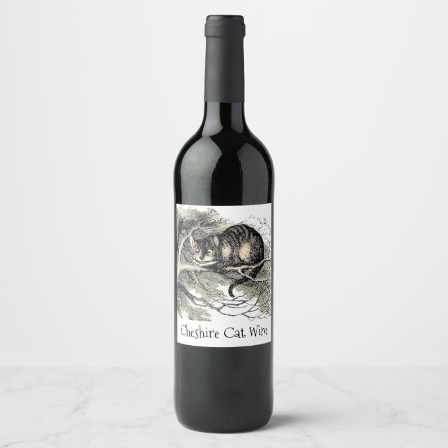 Cheshire Cat Alice Wonderland Classic Wine Label (Front)