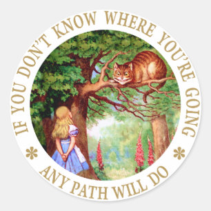 CHESHIRE CAT - ANY PATH WILL DO CLASSIC ROUND STICKER