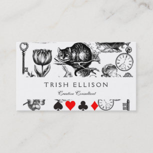 cheshire cat classic alice in wonderland art business card