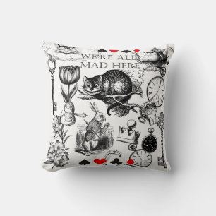 cheshire cat classic alice in wonderland art cushion