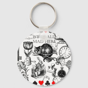 cheshire cat classic alice in wonderland art key ring