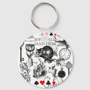 cheshire cat classic alice in wonderland art key ring