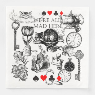 cheshire cat classic alice in wonderland art napkin
