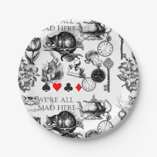 cheshire cat classic alice in wonderland art paper plate