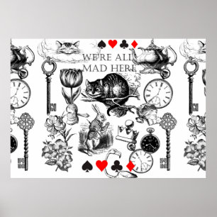 cheshire cat classic alice in wonderland art poster
