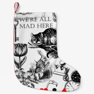 cheshire cat classic alice in wonderland art small christmas stocking