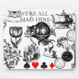 cheshire cat classic alice in wonderland character mouse pad