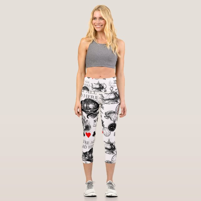 Cheshire Cat classic alice in wonderland mad Capri Leggings (Front)
