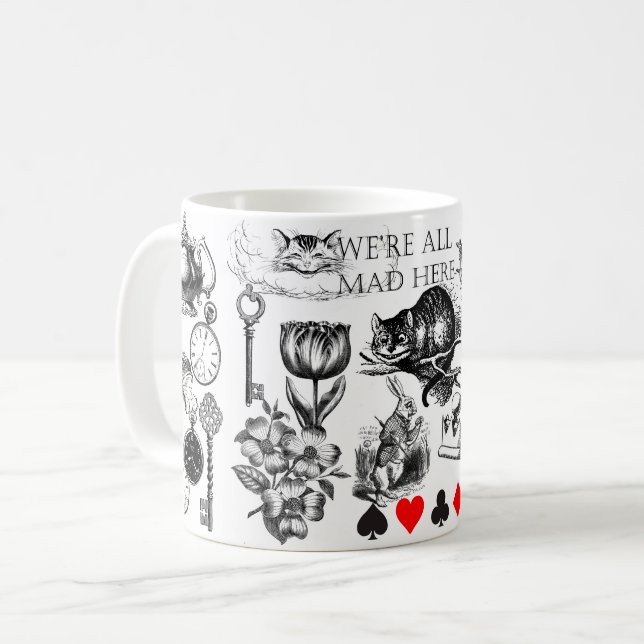 Cheshire Cat classic alice in wonderland mad Coffee Mug (Front Left)