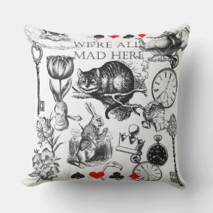 Cheshire Cat classic alice in wonderland mad Cushion