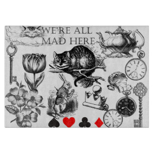 Cheshire Cat classic alice in wonderland mad Cutting Board