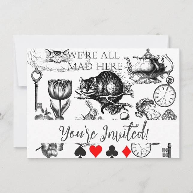 Cheshire Cat classic alice in wonderland mad Invitation (Front)