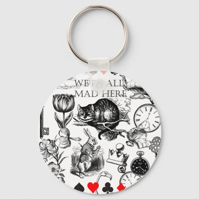 Cheshire Cat classic alice in wonderland mad Key Ring (Front)