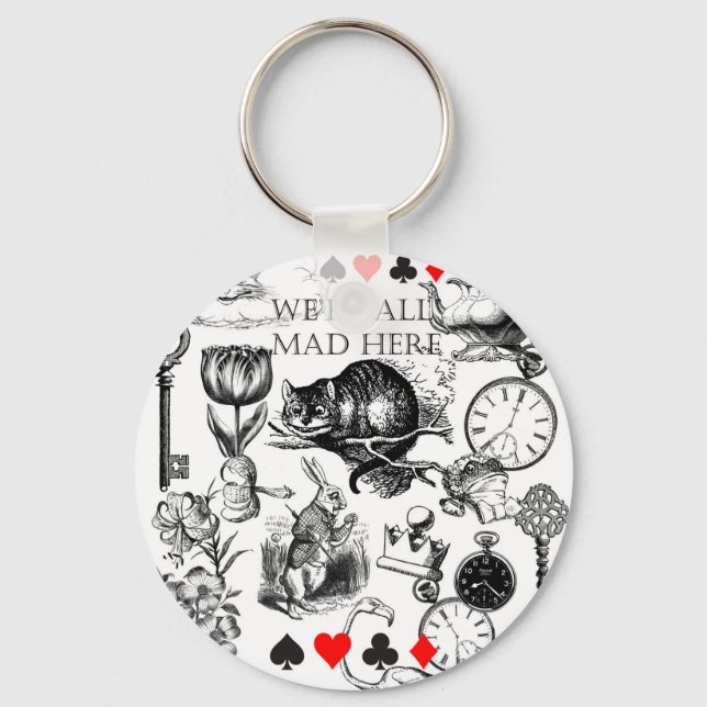 Cheshire Cat classic alice in wonderland mad Key Ring (Front)