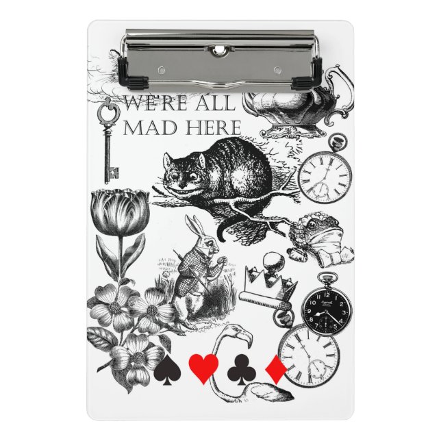 Cheshire Cat classic alice in wonderland mad Mini Clipboard (Front)