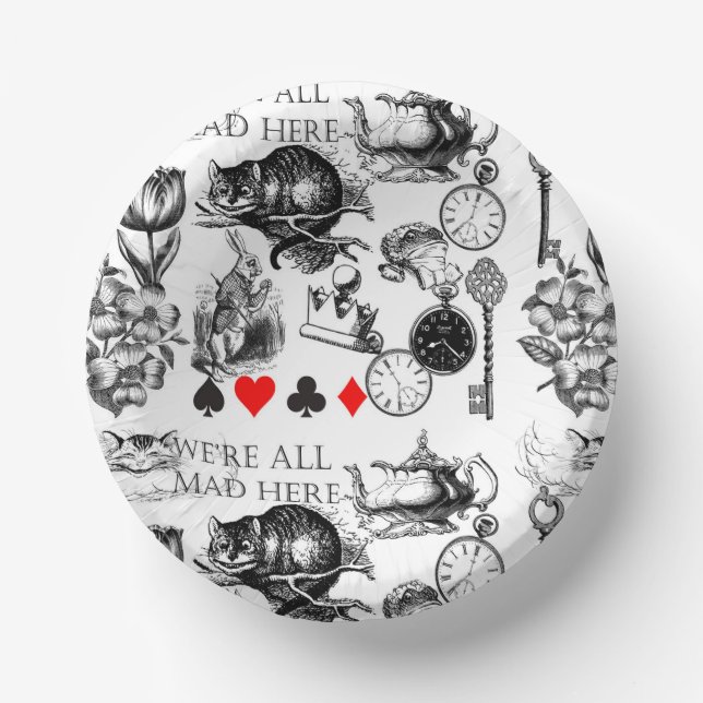 Cheshire Cat classic alice in wonderland mad Paper Plate (Front)