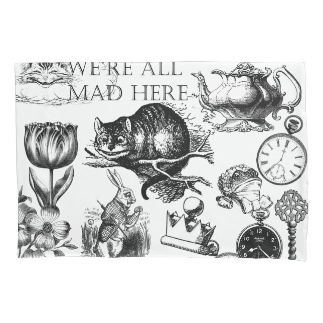 Cheshire Cat classic alice in wonderland mad Pillowcase (Front)