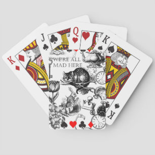 Cheshire Cat classic alice in wonderland mad Playing Cards