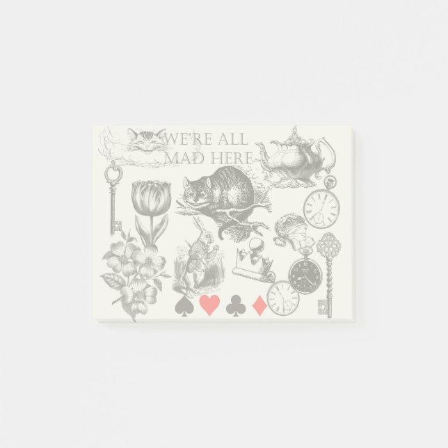 Cheshire Cat classic alice in wonderland mad Post-it Notes (Front)