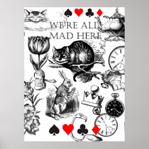 Cheshire Cat classic alice in wonderland mad Poster