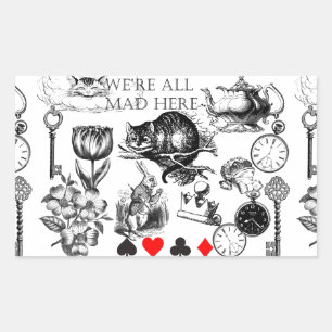 Cheshire Cat classic alice in wonderland mad Rectangular Sticker
