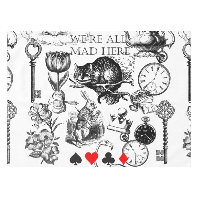 Cheshire Cat classic alice in wonderland mad Tablecloth (Front (Horizontal))