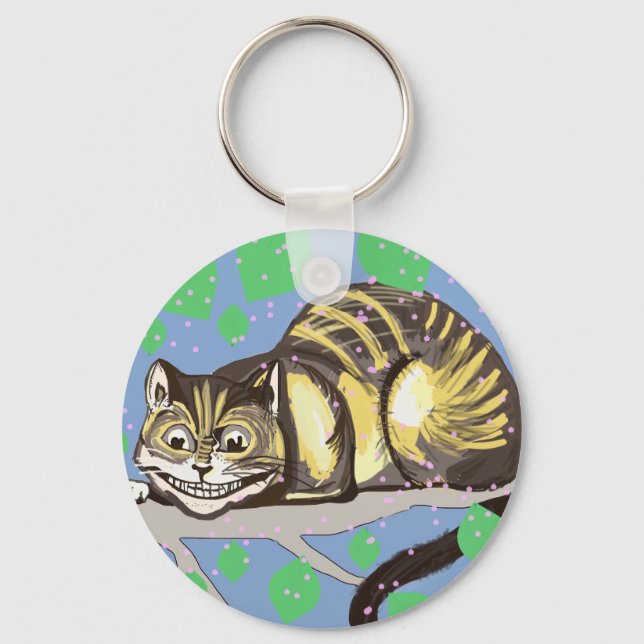 Cheshire Cat Drawing  Key Ring (Front)