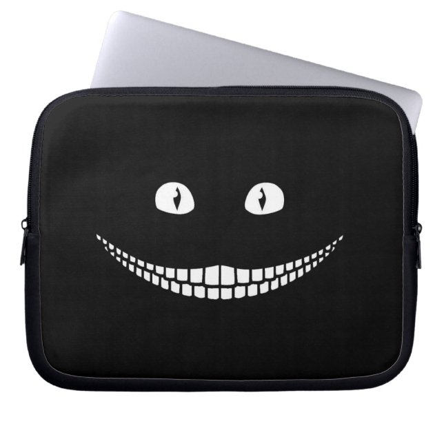 Cheshire Cat Grin Black Electronics Bag (Front)