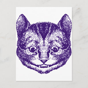 Cheshire Cat Inked Purple Postcard