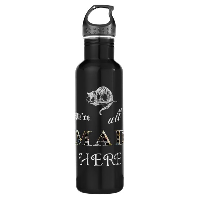Cheshire Cat Mad Alice 710 Ml Water Bottle (Front)