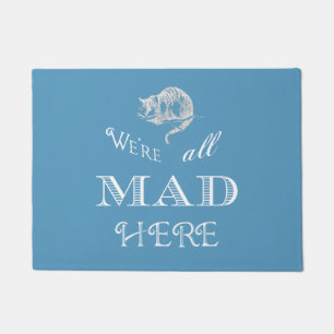 Cheshire Cat Mad Alice Blue Doormat